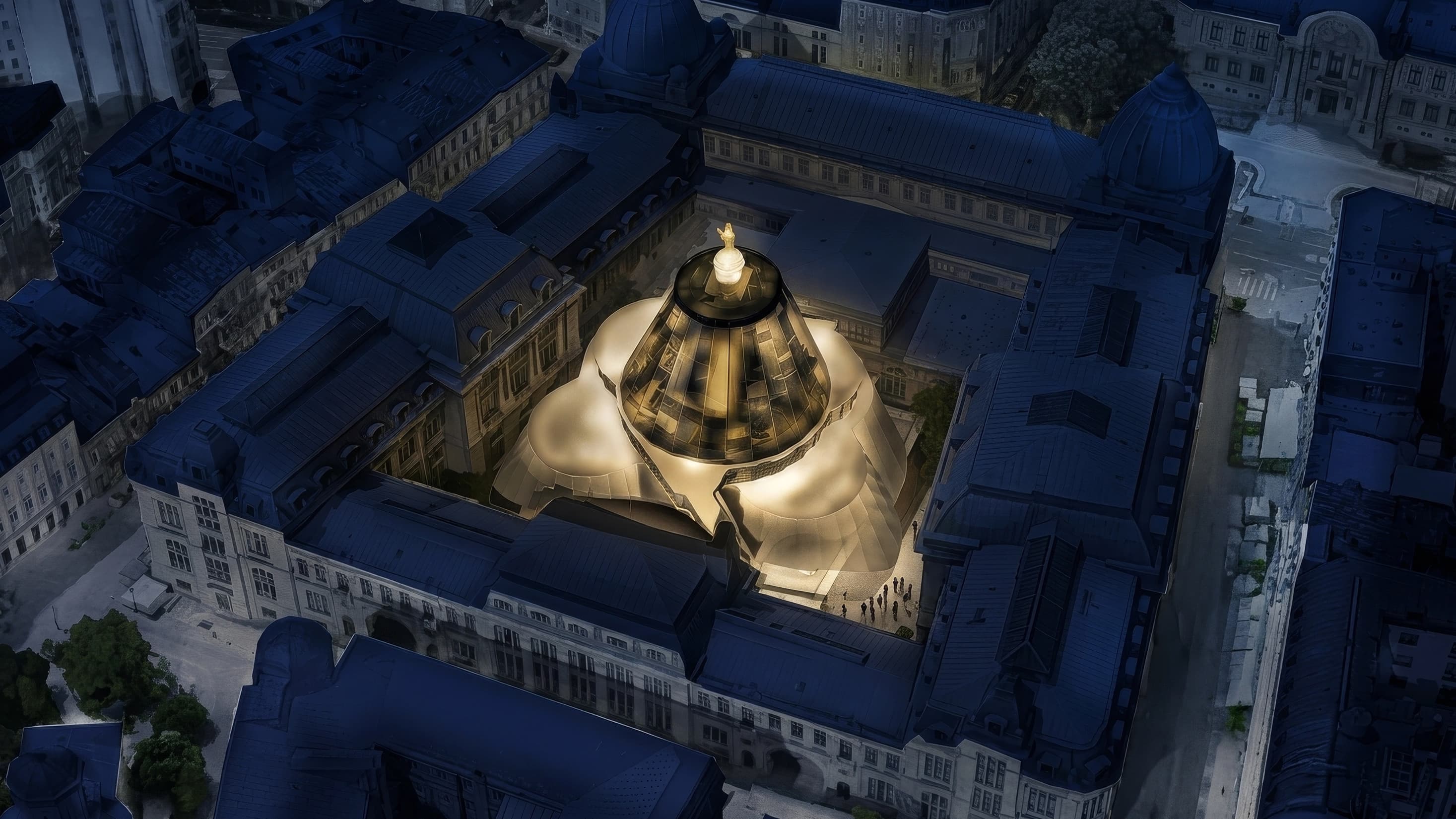 Noul Muzeu Național de Istorie, București — proiect de concurs, vizualizare 3D